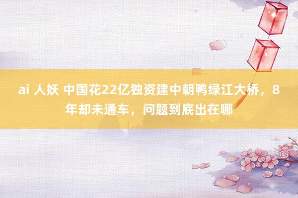 ai 人妖 中国花22亿独资建中朝鸭绿江大桥，8年却未通车，问题到底出在哪