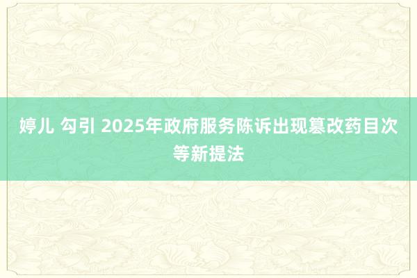 婷儿 勾引 2025年政府服务陈诉出现篡改药目次等新提法