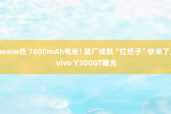 www色 7600mAh电板! 蓝厂续航“扛把子”快来了, vivo Y300GT曝光
