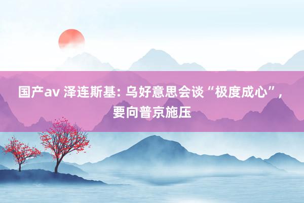 国产av 泽连斯基: 乌好意思会谈“极度成心”, 要向普京施压